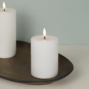 Светодиодная свеча с имитацией пламени Facile 10 см, белая, таймер, на батарейках (Edelman, Нидерланды). Артикул: 1134694