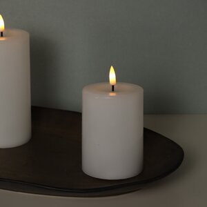 Светодиодная свеча с имитацией пламени Facile 10 см, белая, таймер, на батарейках Edelman фото 5