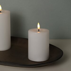 Светодиодная свеча с имитацией пламени Facile 10 см, белая, таймер, на батарейках Edelman фото 2