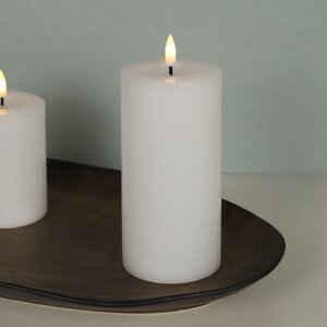 Светодиодная свеча с имитацией пламени Facile 15 см, белая, таймер, на батарейках Edelman фото 1
