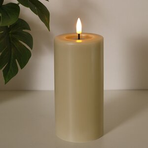 Светодиодная свеча с имитацией пламени Facile 15 см, бежевая, таймер, на батарейках Edelman фото 1