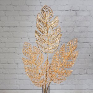 Искусственный лист Ажурная Монстера 78 см, медное золото (Hogewoning, Нидерланды). Артикул: ID70394
