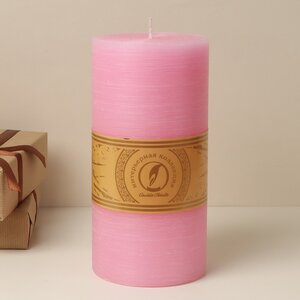 Декоративная свеча Ливорно Рустик 205*100 мм розовая Омский Свечной фото 1