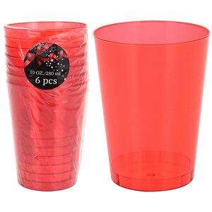 Пластиковые стаканчики красные 10 см, 6 шт, 280 мл (Koopman, Нидерланды). Артикул: ID47779
