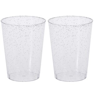 Пластиковые стаканы Фейерверк с мелкими блестками 12 см, 4 шт, 300 мл (Koopman, Нидерланды). Артикул: ID47790