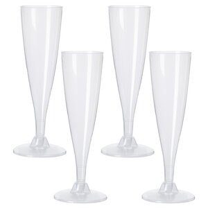 Пластиковые бокалы для шампанского Кристи, 4 шт, 130 мл Koopman фото 1