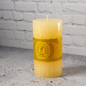 Декоративная свеча Ливорно Marble 150*80 мм кремовая Омский Свечной фото 1