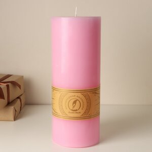 Декоративная свеча Ливорно 255*100 мм розовая