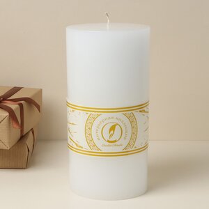 Декоративная свеча Ливорно 205*100 мм белая Омский Свечной фото 1
