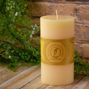 Декоративная свеча Ливорно 150*80 мм крем-брюле Омский Свечной фото 1