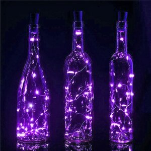 Гирлянда-пробка для бутылки Violet Lights 1 м, 10 фиолетовых LED ламп, на батарейках, IP20 Serpantin фото 1