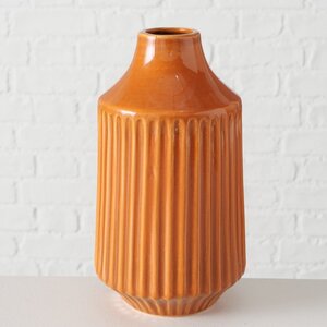 Керамическая ваза Оливия 20 см оранжевая (Boltze, Германия). Артикул: 2002765-1