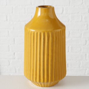 Керамическая ваза Оливия 20 см горчичная (Boltze, Германия). Артикул: 2002765-2