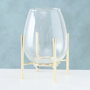 Стеклянная ваза на подставке Альба 21 см Boltze фото 4