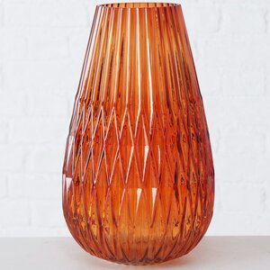 Стеклянная ваза Валетта 27 см, темно-мандариновая (Boltze, Германия). Артикул: 2006161