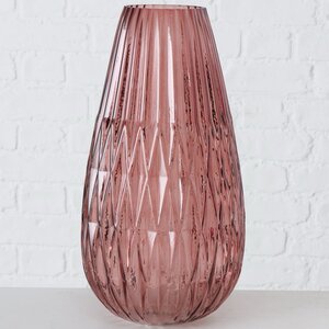 Стеклянная ваза Валетта 36 см, сливовая (Boltze, Германия). Артикул: 2006162
