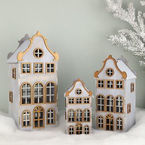 Декоративный домик Амстердам 20 см серый Christmas Apple фото 3