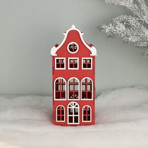 Декоративный домик Амстердам 27 см красный (Christmas Apple, Россия). Артикул: 201171-2