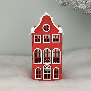 Декоративный домик Амстердам 20 см красный (Christmas Apple, Россия). Артикул: 201171-3