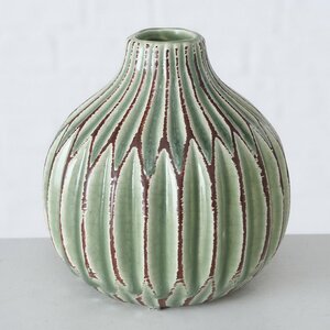 Керамическая ваза Линарес 12 см травяная (Boltze, Германия). Артикул: 2017537-2