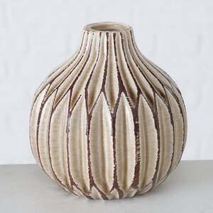 Керамическая ваза Линарес 12 см кремовая (Boltze, Германия). Артикул: 2017537-1