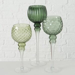 Набор стеклянных подсвечников - бокалов Модена 30-40 см зеленый, 3 шт Boltze фото 10
