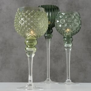 Набор стеклянных подсвечников - бокалов Модена 30-40 см зеленый, 3 шт Boltze фото 6