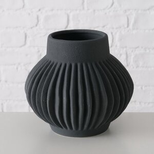 Керамическая ваза Лануарно 18 см черная (Boltze, Германия). Артикул: 2028603-2