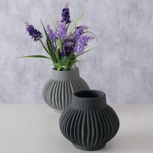 Керамическая ваза Лануарно 18 см серая Boltze фото 3