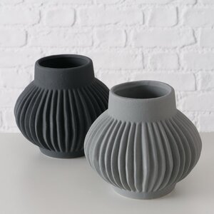 Керамическая ваза Лануарно 18 см серая Boltze фото 4