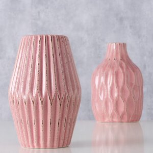 Керамическая ваза Минодора 21 см светло-розовая (Boltze, Германия). Артикул: 2028618-1