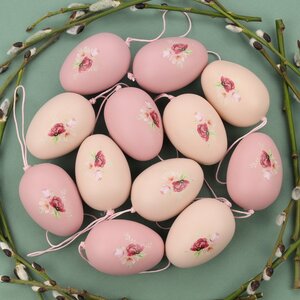 Пасхальные украшения Яйца Tenero Easter 6 см, 12 шт, подвеска (Boltze, Германия). Артикул: 2033064