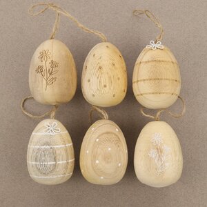 Пасхальные украшения Яйца Монтклар 7 см, 6 шт, дерево, подвеска Boltze фото 10