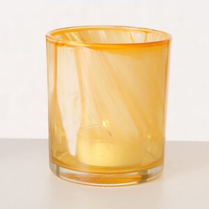 Набор стеклянных подсвечников Salaverdo 8-12 см, 2 шт, оранжевый Boltze фото 3