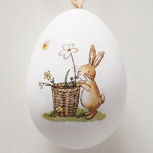 Пасхальные украшения Яйца: Bunny Joe 6 см, 4 шт, подвеска Boltze фото 2