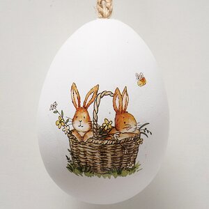 Пасхальные украшения Яйца: Bunny Joe 6 см, 4 шт, подвеска Boltze фото 3