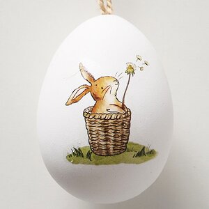 Пасхальные украшения Яйца: Bunny Joe 6 см, 4 шт, подвеска Boltze фото 4