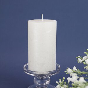 Декоративная свеча Металлик Макси 120*68 мм белая (Kaemingk, Нидерланды). Артикул: ID17307