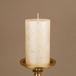 Декоративная свеча Металлик Макси 120*68 мм кремовая (Kaemingk, Нидерланды). Артикул: ID13741