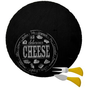 Тарелка для сыра с приборами Броччио 23 см, сланец (Koopman, Нидерланды). Артикул: ID61922