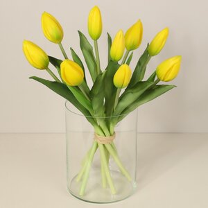 Силиконовые тюльпаны Hidalgo 9 шт, 29 см желтые EDG фото 2