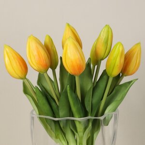 Силиконовые тюльпаны Hidalgo 9 шт, 29 см оранжевые