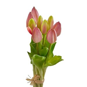 Силиконовые тюльпаны Hidalgo 9 шт, 29 см розовые EDG фото 4