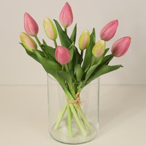 Силиконовые тюльпаны Hidalgo 9 шт, 29 см розовые EDG фото 2