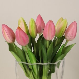 Силиконовые тюльпаны Hidalgo 9 шт, 29 см розовые EDG фото 1