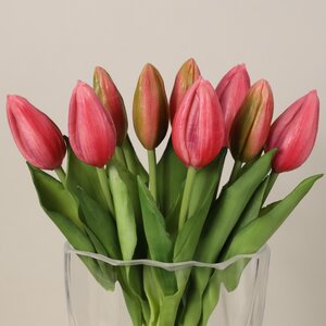 Силиконовые тюльпаны Hidalgo 9 шт, 29 см темно-розовые EDG фото 1
