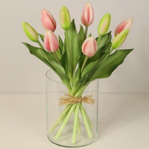Силиконовые тюльпаны Hidalgo 9 шт, 29 см нежно-розовые EDG фото 2