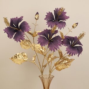 Искусственная ветка Hibiscus Chiara 68 см лавандовая EDG фото 3