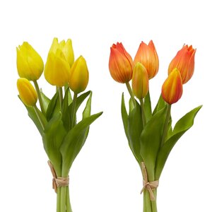 Силиконовые цветы Тюльпаны Parateo 5 шт, 26 см желтые EDG фото 6