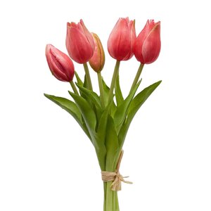Силиконовые цветы Тюльпаны Parateo 5 шт, 26 см розовые EDG фото 4